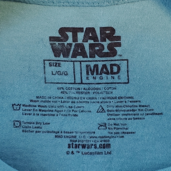 STAR WARS Mando Bounty Hunter blue graphic t-shirt Large - Picture 4 of 4